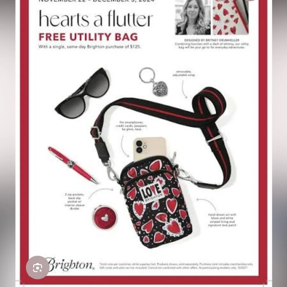Brighton Bags Brighton Hearts A Flutter Utility Bag - Picture 4 of 6